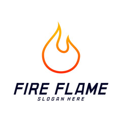 Fire Flame Logo Design Vector Template. Icon Symbol.