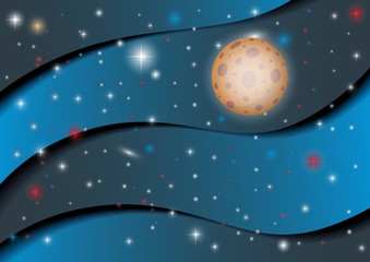 Space background, stars and nebulae. Vector illustration.