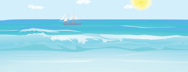 Sea and beach. vector illustration