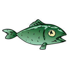 Fish icon. Vector illustration of a fish for food. Hand drawn dead fish.