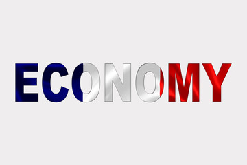 Economy Word over French Flag.