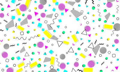 Pop art color background. Memphis pattern