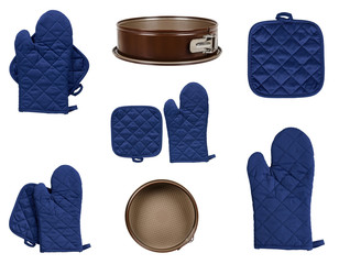 Protective gloves and mitt for backery, set and collection