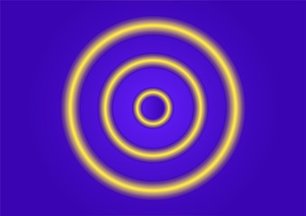 Abstract background from circles of yellow color on a blue background. Pattern