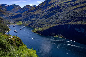 Fototapeta na wymiar Geiranger fjord, Beautiful Nature Norway.