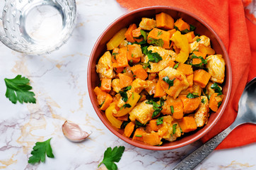 Sweet potato chicken skillet