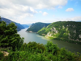 Fototapeta na wymiar Danube canyon - Cazanele Dunarii - Kazan Gorge