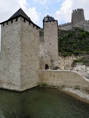 Fototapeta na wymiar Golubac Fortress - was a medieval fortified town on the south side of the Danube River,