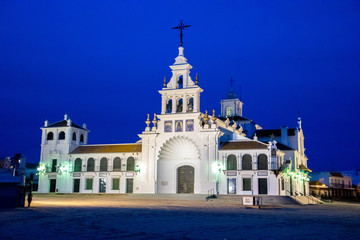 The Sanctuary of Nuestra Señora located in El Rocio in Andalucía, Spain. The church is a...