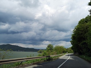 Road by the Danube river - Serbian road along the Danube river