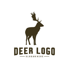 Deer Logo Design Icon Symbol. Deer Vector. Deer Silhouette