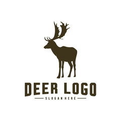 Deer Logo Design Icon Symbol. Deer Vector. Deer Silhouette