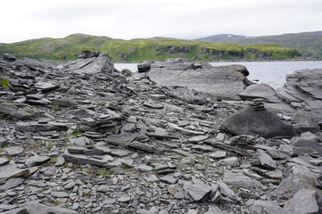 Hiking near North Cape in Norway