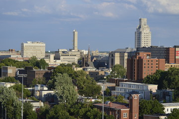 Fototapeta na wymiar Urban skyline of Camden, New Jersey in the summer 
