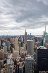 USA. New York. May 2019: View from the top.American aerial landscape with usa. Manhattan - New York City Aerial view. Midtown manhattan. Panoramic view. City financial district. New York skyline - USA