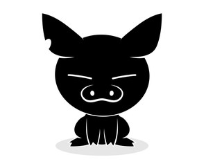 Pig logo illustration on white background.