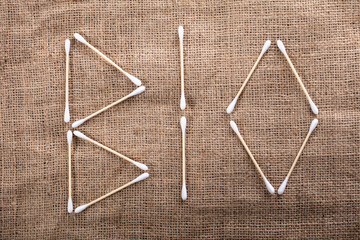 Bio Text Written With Wooden Cotton Buds