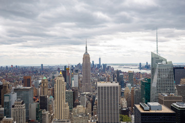Fototapeta na wymiar USA. New York. May 2019: View from the top.American aerial landscape with usa. Manhattan - New York City Aerial view. Midtown manhattan. Panoramic view. City financial district. New York skyline - USA