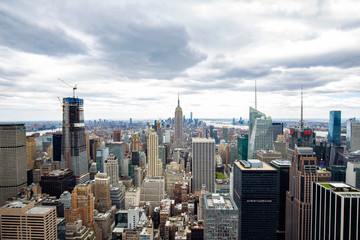 USA. New York. May 2019: View from the top.American aerial landscape with usa. Manhattan - New York City Aerial view. Midtown manhattan. Panoramic view. City financial district. New York skyline - US