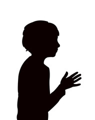 a boy head silhouette vector