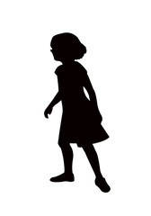a girl walking body silhouette vector
