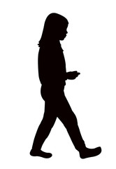Fototapeta na wymiar a girl walking body, silhouette vector