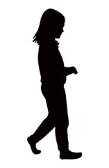 a girl walking bıdy silhouette vector