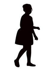 a girl walking body, silhouette vector