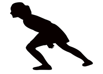 a girl running silhouette vector