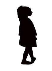 a girl walking body silhouette vector