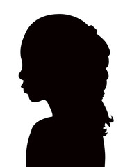 a girl head silhouette vector