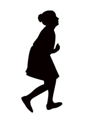 a girl walking body silhouette vector