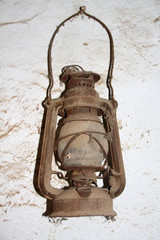 an old lamp on wall