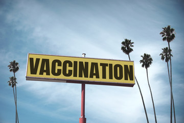 Fototapeta premium Aged and worn vaccination sign