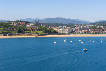 Fototapeta premium Bay of Donostia-San Sebastian from Urgull Mountain, Basque Country, Spain