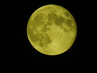 Blue moon of May 2019 in yellow last blue moon of decade