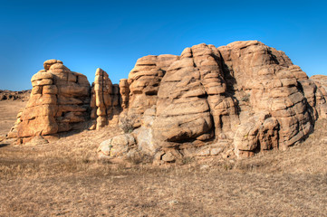 Felsformationen in der Wüste Gobi, Mongolei