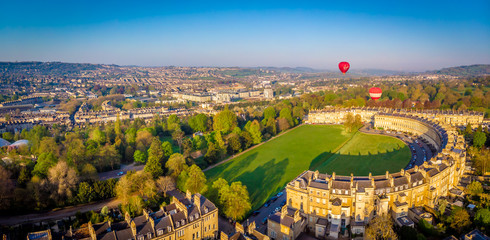 View of Royal crescent house in Bath, England