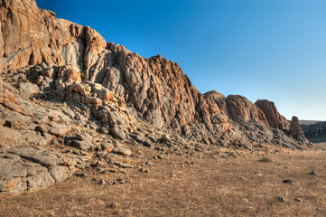 Felsformationen in der Wüste Gobi, Mongolei