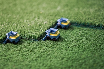 Combine harvester agriculture machine harvesting ripe wheat filed