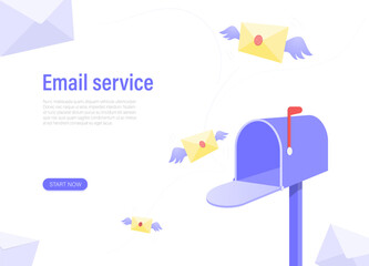 Email service. concept of mailbox layout for graphics design. Vector illustration