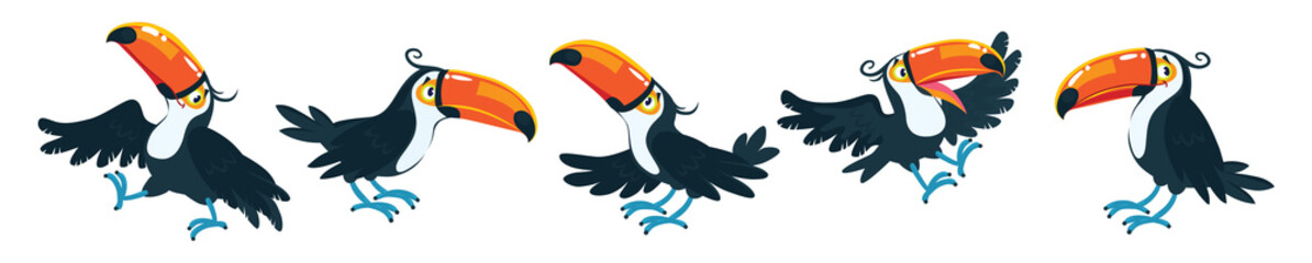 Toucan. Children vector illustration of funny bird