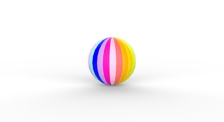 color ball isolated on white 3D Rendering