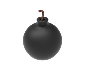 Black Bomb isolated 3D Rendering