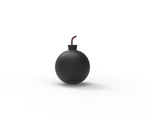 Black Bomb isolated 3D Rendering