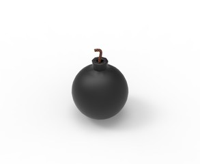 Black Bomb isolated 3D Rendering