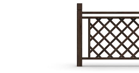 Fence isolated on White 3D Rendering