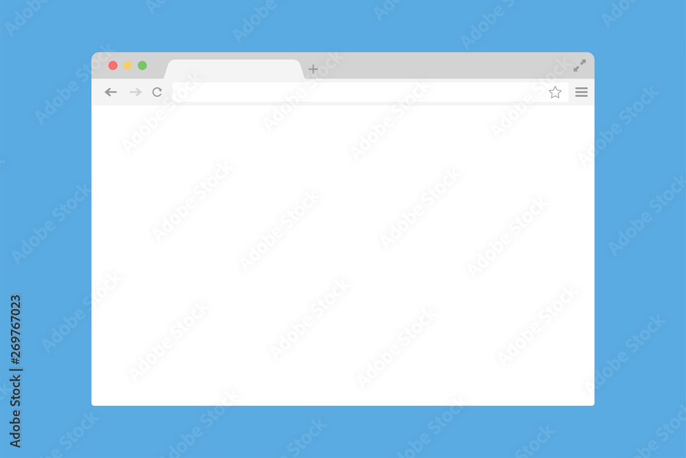 Fototapete Browser window flat page template. Mock up website interface. Global network.