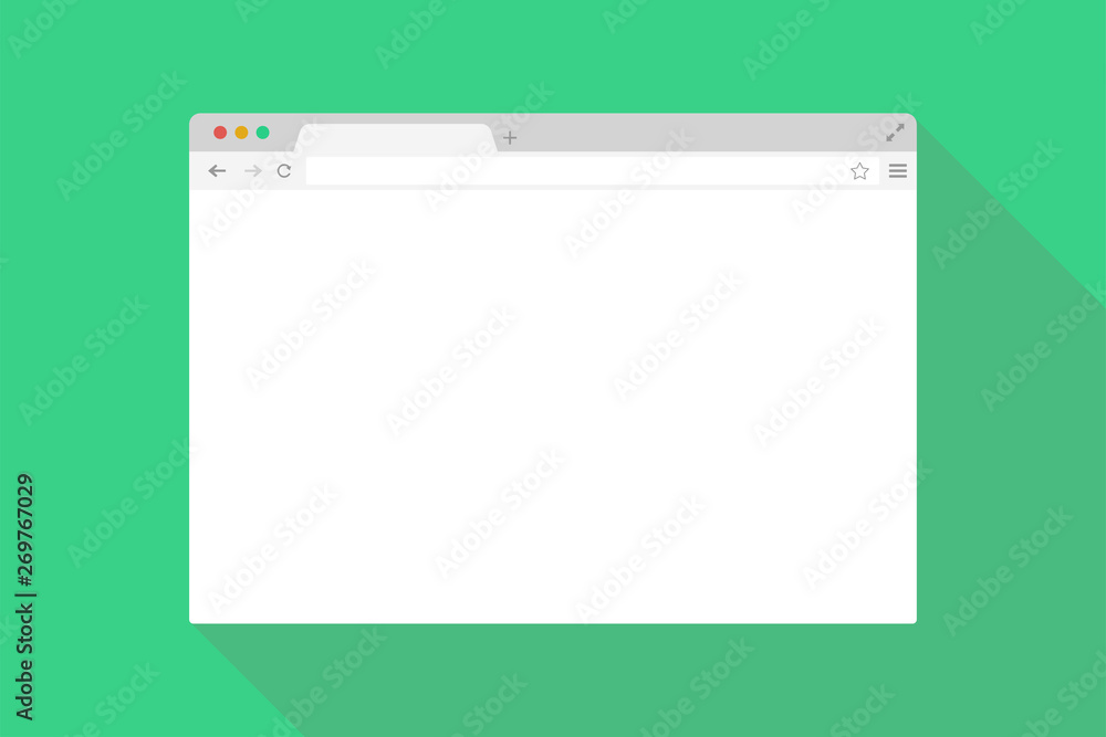 Poster browser window flat page template. mock up website interface. global network.