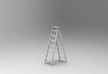 Metal Stairs isolated on white 3D Rendering